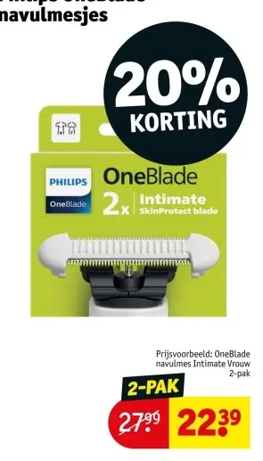Aanbieding: OneBlade navulmes Intimate Vrouw