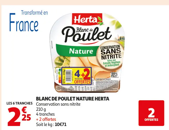 Offre: Blanc de poulet nature