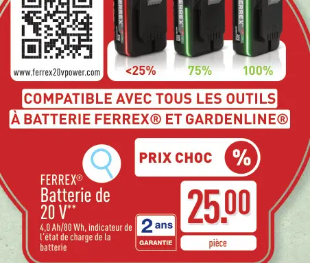 Offre: Batterie de 20 V