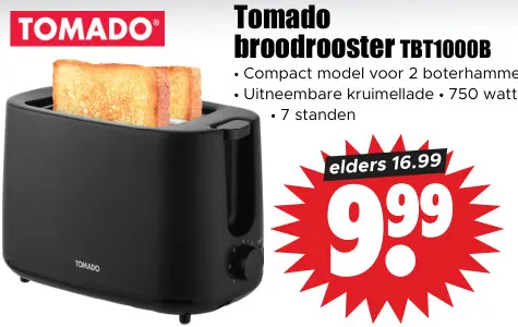 Aanbieding: Broodrooster TBT1000B