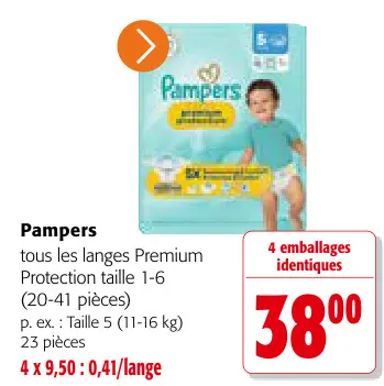 Offre: Tous les langes Premium Protection taille 1-6