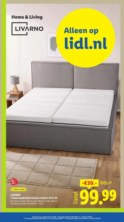 Aanbieding: 7-zones koudschuim matras Comfort H2 of H3