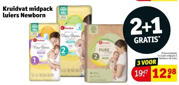 Promotie: Kruidvat midpack Luiers Newborn