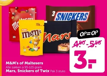 Aanbieding: M&M's of Maltesers Mars, Snickers of Twix