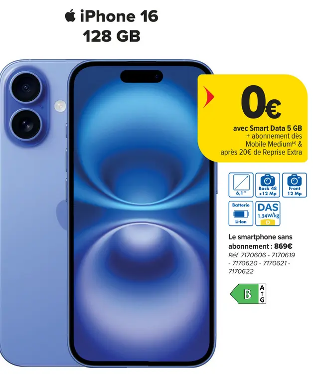 Offre: iPhone 16 128 GB