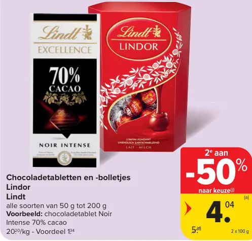 Promotie: Chocoladetabletten en -bolletjes