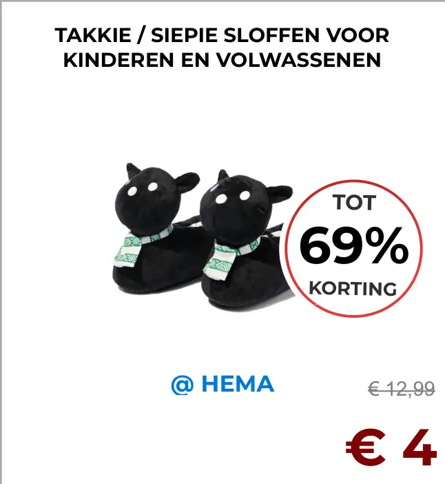 Aanbieding: Takkie / siepie sloffen