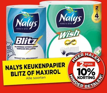 Aanbieding: Nalys Keukenpapier Blitz of Maxirol