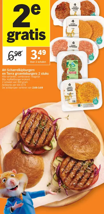 Promotie: Scharrelkipburgers en Terra groenteburgers