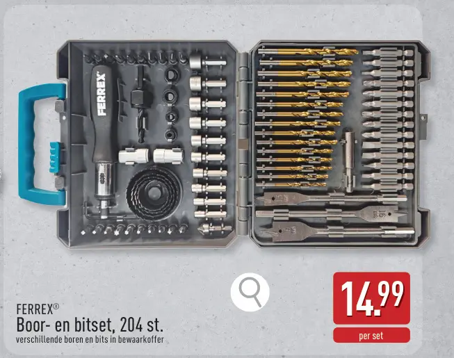 Promotie: FERREX® Boor- en bitset, 204 st.