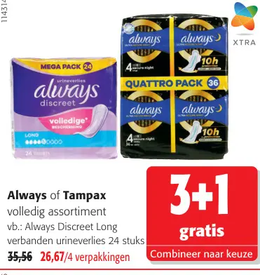 Promotie: Always of Tampax