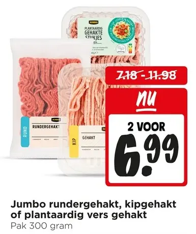 Aanbieding: Jumbo rundergehakt kipgehakt
