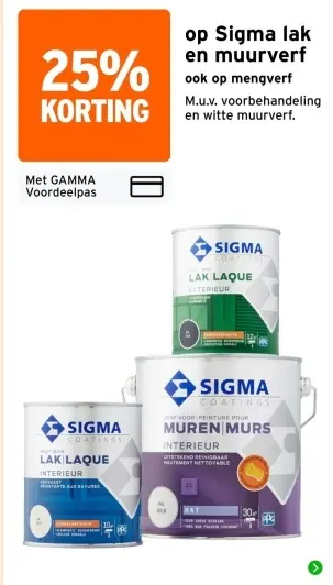 Aanbieding: Sigma lak en muurverf