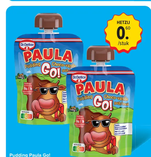 Promotie: Pudding Paula Go! Choco-vanille