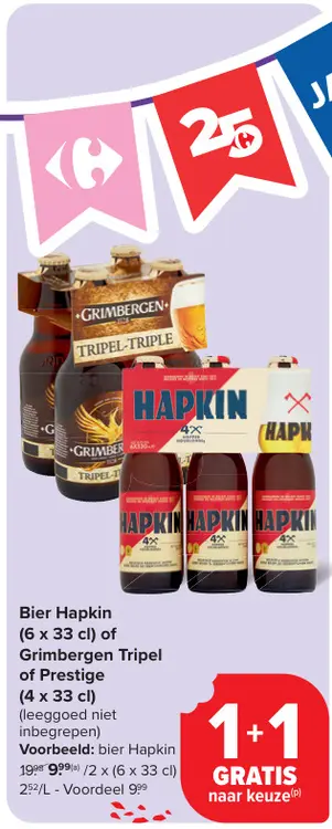 Aanbieding: Bier Hapkin of Grimbergen Tripel of Prestige