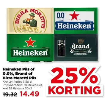 Aanbieding: Heineken Pils of 0.0%, Brand of Birra Moretti