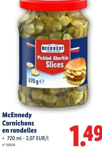 Offre: Cornichons en rondelles