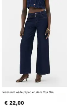 Aanbieding: Jeans met wijde pijpen en riem Rita Ora