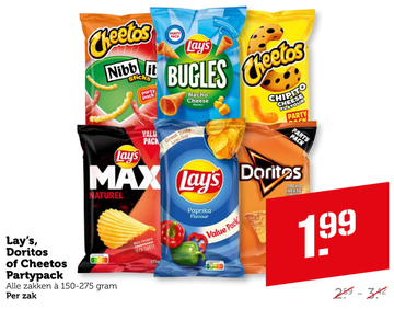 Aanbieding: Lay's, Doritos of Cheetos Partypack