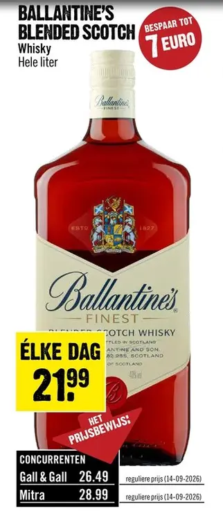 Aanbieding: Ballantine's Blended Scotch