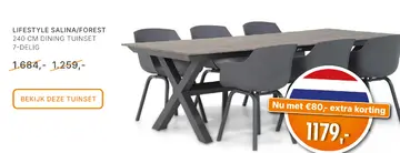 Aanbieding: LIFESTYLE SALINA/FOREST DINING TUINSET