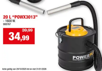 Promotie: Powerplus POWX3013 aszuiger 1600W 20l