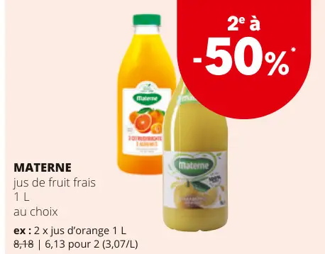 Offre: Jus de fruit frais