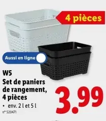 Offre: Set de paiers de rangement