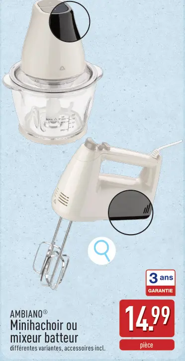Offre: Minihachoir ou mixeur batteur