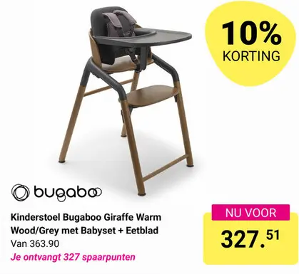 Aanbieding: Kinderstoel Bugaboo Giraffe Warm Wood/Grey