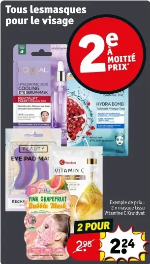 Offre: Tous les masques pour le visage