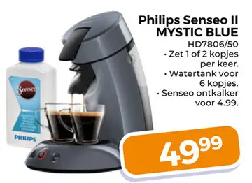 Aanbieding: Philips Senseo II MYSTIC BLUE