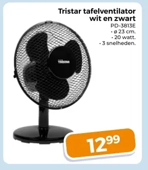 Aanbieding: tafelventilator wit en zwart