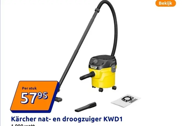 Promotie: nat- en droogzuiger KWD1