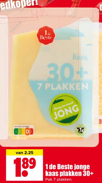 Aanbieding: Jonge kaas plakken 30+