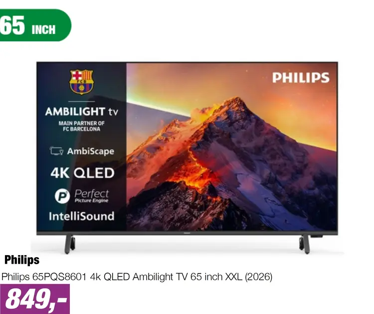 Aanbieding: Philips 65PQS8601 4k QLED Ambilight TV 65 inch XXL (2026)