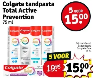 Promotie: tandpasta Total Active Prevention