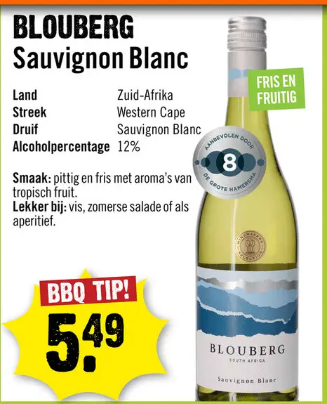 Aanbieding: BLOUBERG Sauvignon Blanc