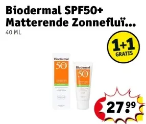 Aanbieding: Biodermal SPF50+ Matterende Zonnefluï...