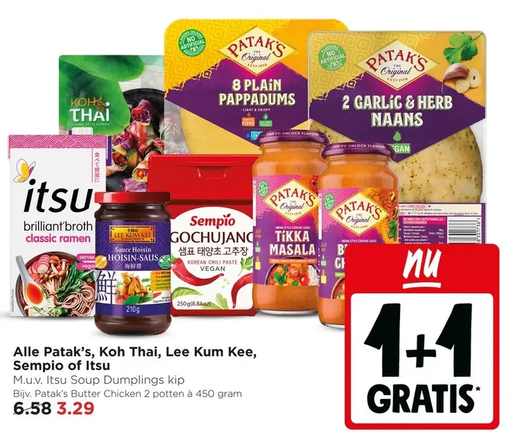Aanbieding: Alle Patak's, Koh Thai, Lee Kum Kee, Sempio o