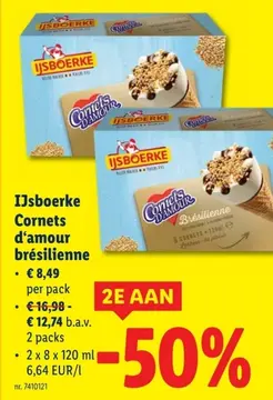 Aanbieding: IJsboerke Cornets d'amour brésilienne