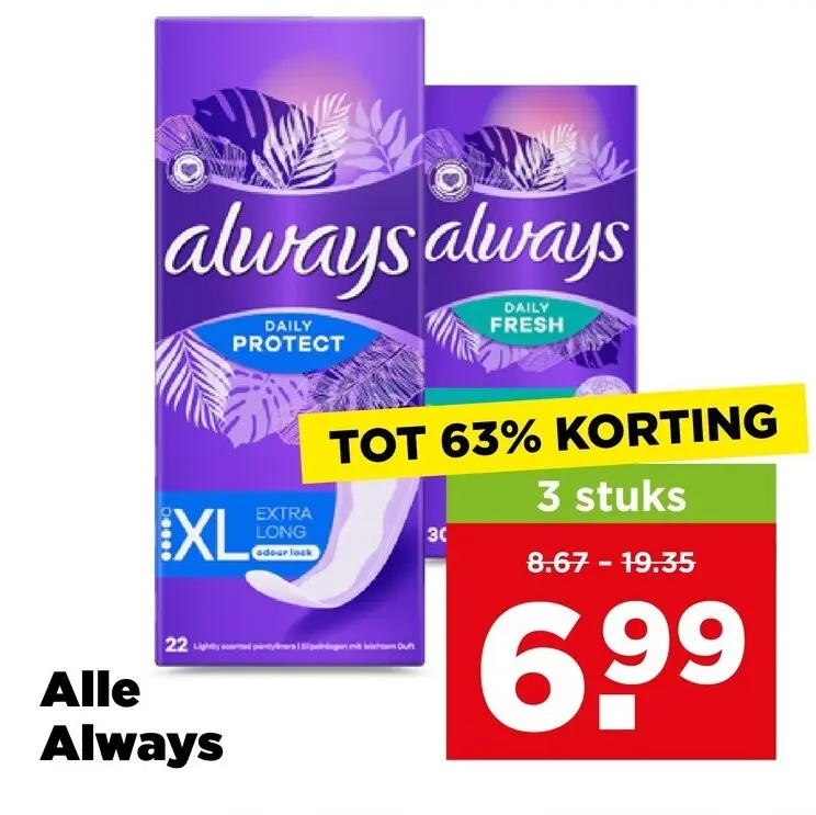 Aanbieding: Always Daily Protect / Daily Fresh