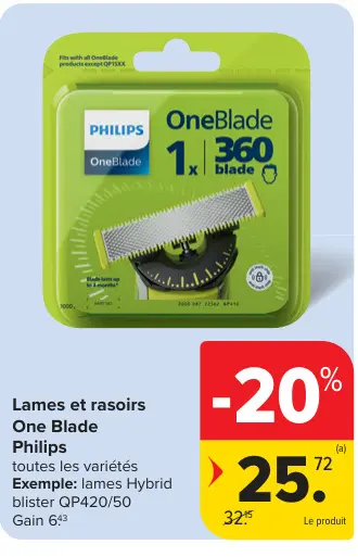 Offre: Lames et rasoirs One Blade