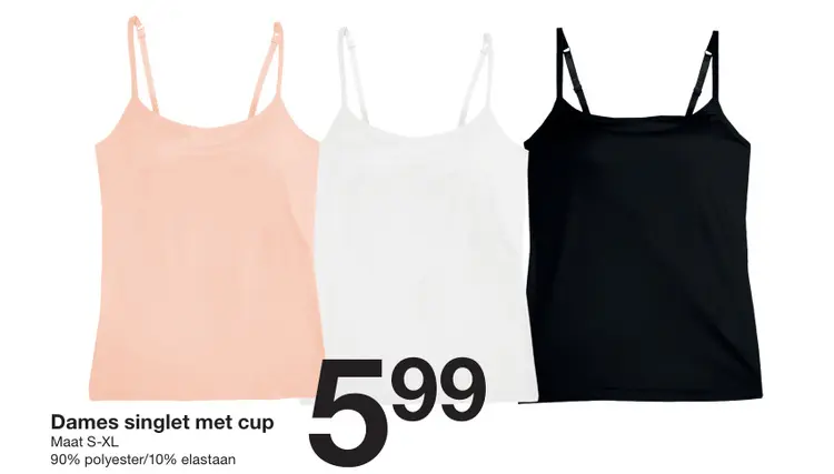 Promotie: Dames singlet met cup