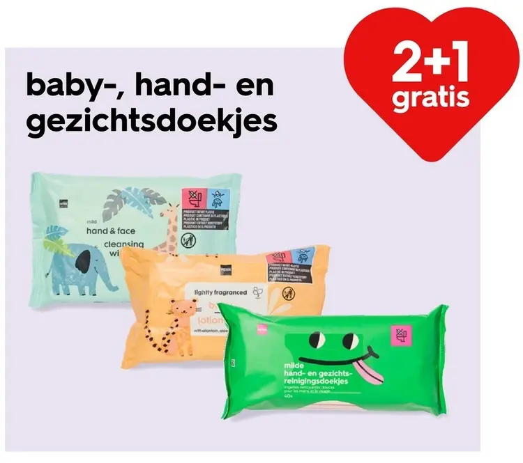 Promotie: Baby-, hand- en gezichtsdoekjes