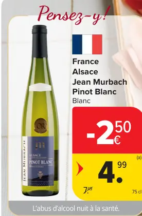 Offre: France Alsace Jean Murbach Pinot Blanc