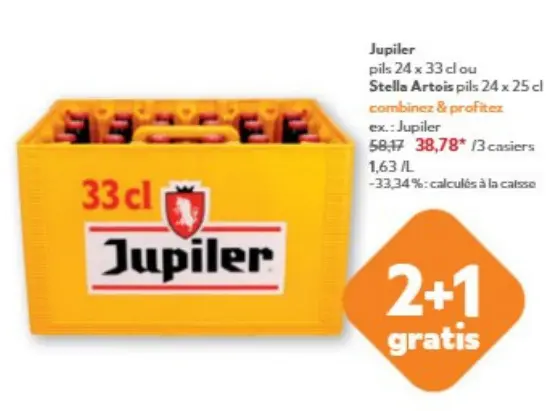 Offre: Jupiler or Stella Artois Pils