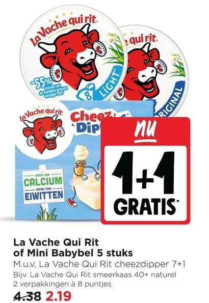 Aanbieding: La Vache Qui Rit of Mini Babybel 5 stuks