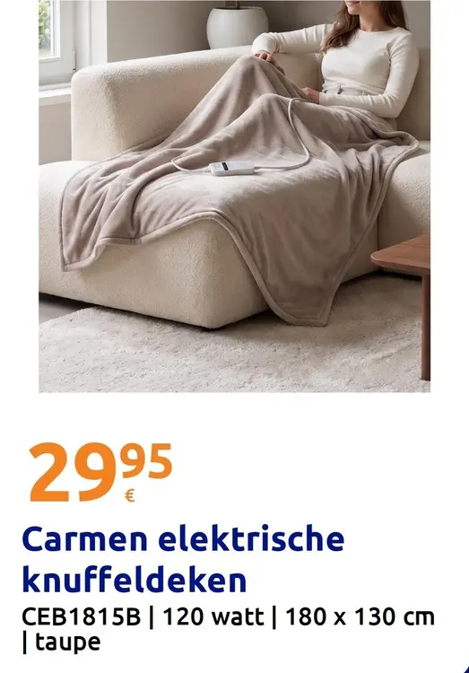 Promotie: Carmen elektrische knuffeldeken