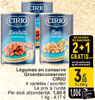 Aanbieding: Légumes en conserve / Groenteconserven